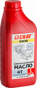 Масло SKAT для 4-тактных двигателей синтетическое 5W30 1 л (-35С до +50С)