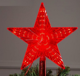 Фигура "Звезда красная ёлочная" 22Х22 см, пластик, 30 LED, провод 2 м, 240V КРАСНЫЙ Luazon Lighting