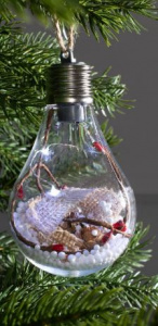 Елочный шар лампочка "Новый год", 5 LED, от батареек, БЕЛЫЙ Luazon Lighting