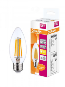 Лампа LED свеча STAR CLASSIC B60CL 5W/827 2700К 600лм FIL E27 220-240В OSRAM