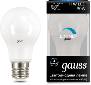 Лампа LED A60-dim 11Вт 150-265В Е27 4100К 990Лм Black GAUSS