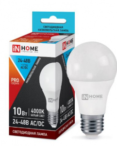 Лампа LED MO PRO низковольтная 10Вт 24-48В  Е27 4000К 800Лм IN HOME
