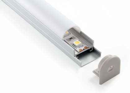 Профиль алюм. потолочный для LED ленты + рассееватель ( полусфера ) 19 х20mm ES