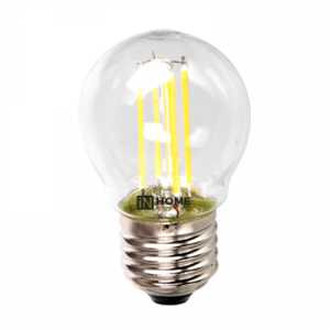 Лампа LED Шар-deco 5Вт 230В Е27 4000К 450Лм (прозрачная) IN HOME