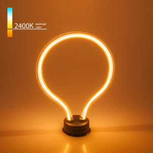 Лампа LED Art 4W 2400K round филамент. 220В Е27 220Лм 85х145мм ES