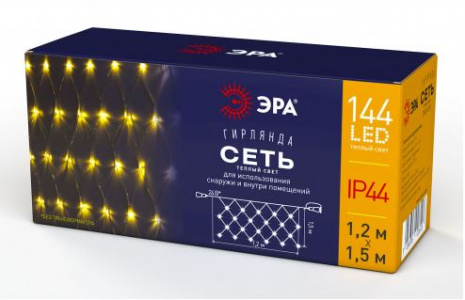 Гирлянда Сеть LED 1,2м*1,5м теплый свет ENOS-01B (без трансформатора) IP44, 24V ЭРА