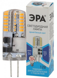 Лампа LED капсула JC-2,5W-12V-840-G4 12В G4 4000К ЭРА