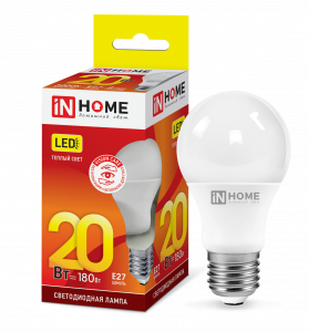 Лампа LED-A60-VC 20Вт 230В Е27 3000К 1800Лм IN HOME 
