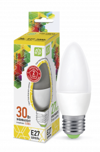 Лампа LED Свеча 3,5Вт standard 160-260В Е27 3000К 300Лм ASD