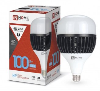 Лампа LED-HP-PRO 100Вт 230В Е27/E40 6500К 9500Лм IN HOME