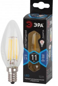 Лампа LED F свеча B35-11w-840-Е14 4000К ЭРА 880Лм 1/10/100 шт