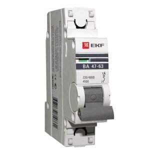 Автоматический выключатель ВА47-63 1п (С) 63А 4,5кА EKF PROxima